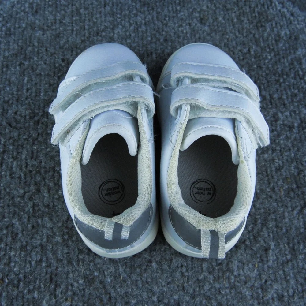 Wonder Nation Unisex‎ Sneaker Size T 4 Medium Shoes White Synthetic Hook & Loop